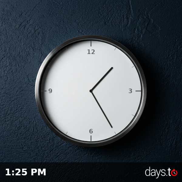 Clock showing 1:25 PM