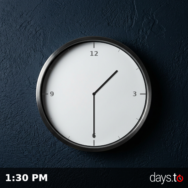 Clock showing 1:30 PM