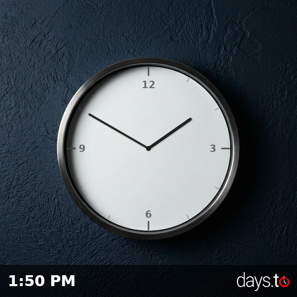 Clock showing 1:50 PM
