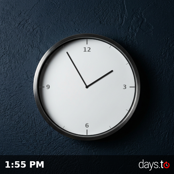 Clock showing 1:55 PM