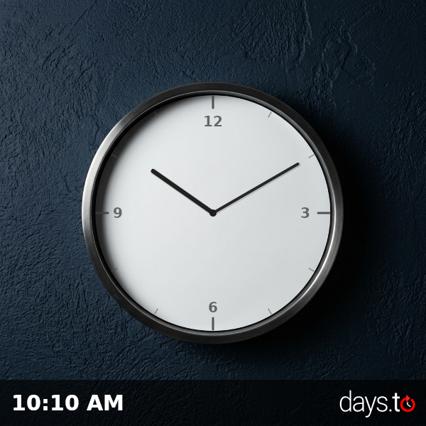 Clock showing 10:10 AM