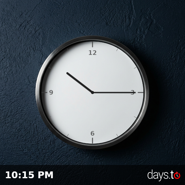 Clock showing 10:15 PM