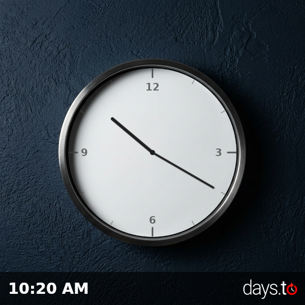 Clock showing 10:20 AM