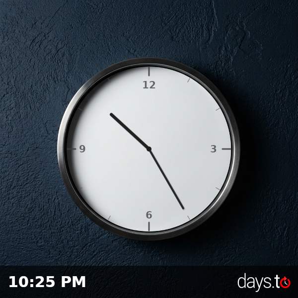 Clock showing 10:25 PM