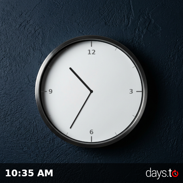 Clock showing 10:35 AM
