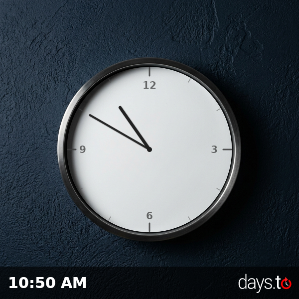 Clock showing 10:50 AM