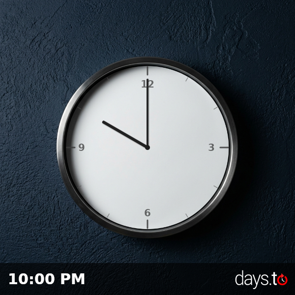Clock showing 10:00 PM