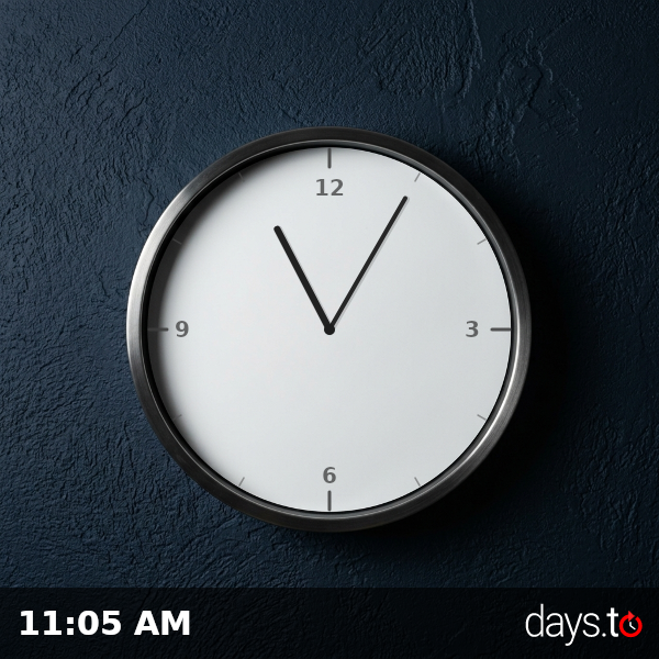 Clock showing 11:05 AM