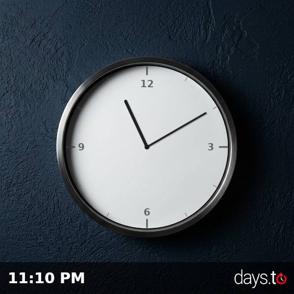 Clock showing 11:10 PM