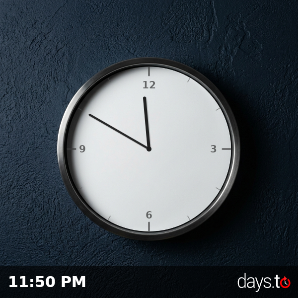Clock showing 11:50 PM