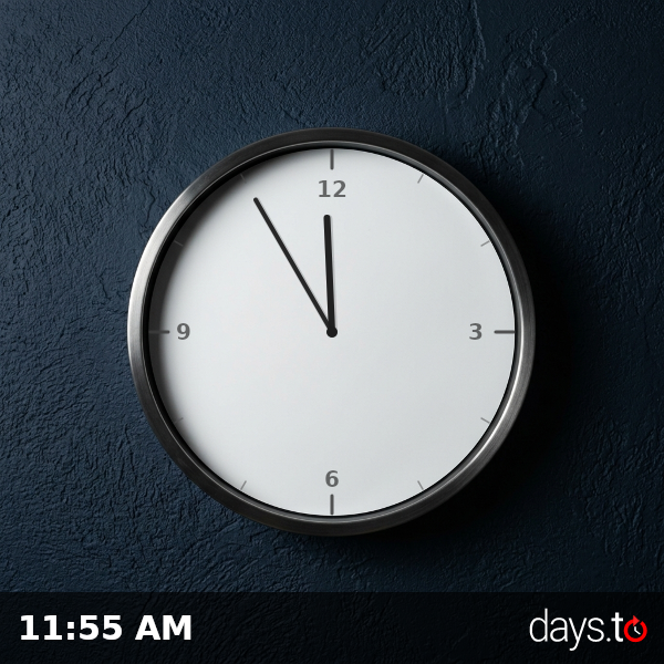 Clock showing 11:55 AM