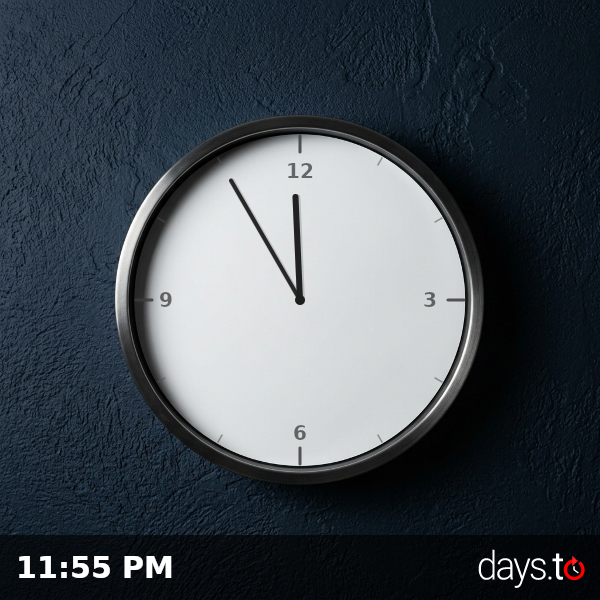 Clock showing 11:55 PM