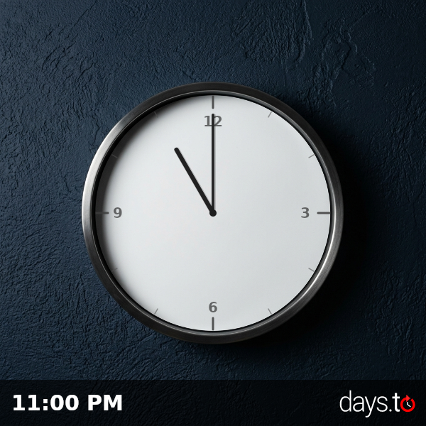 Clock showing 11:00 PM