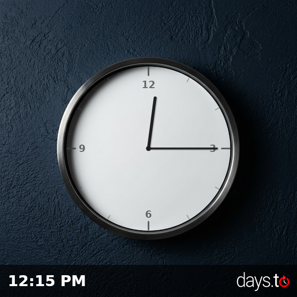 Clock showing 12:15 PM