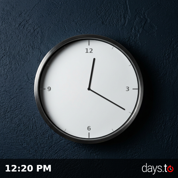 Clock showing 12:20 PM