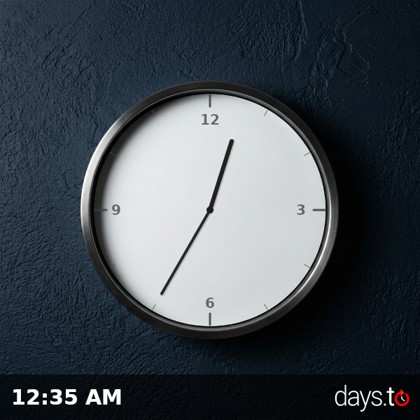 Clock showing 12:35 AM