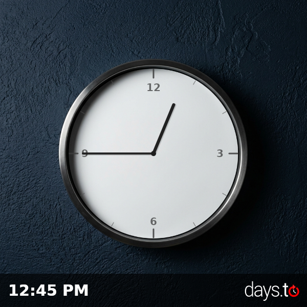 Clock showing 12:45 PM