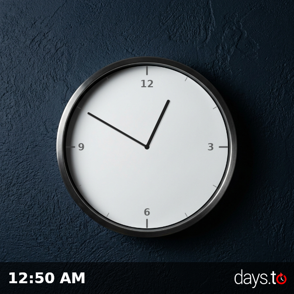 Clock showing 12:50 AM
