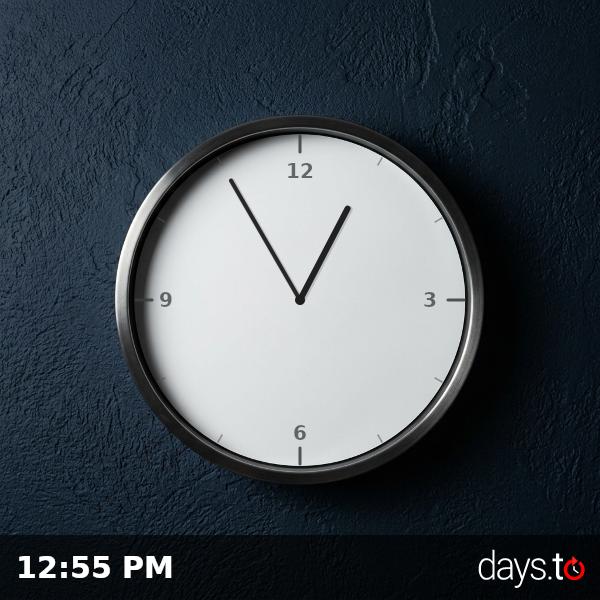 Clock showing 12:55 PM