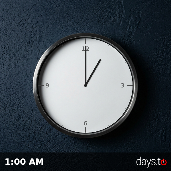 Clock showing 1:00 AM