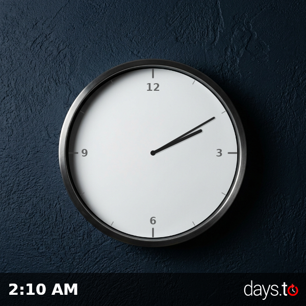 Clock showing 2:10 AM