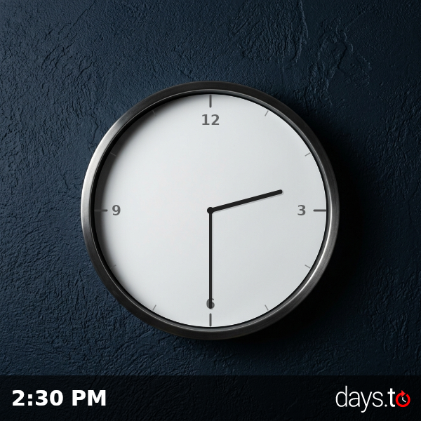 Clock showing 2:30 PM