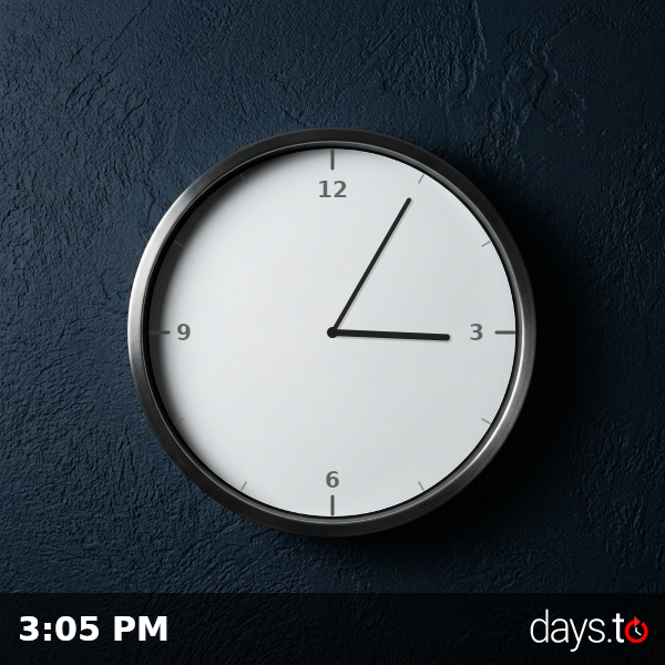 Clock showing 3:05 PM