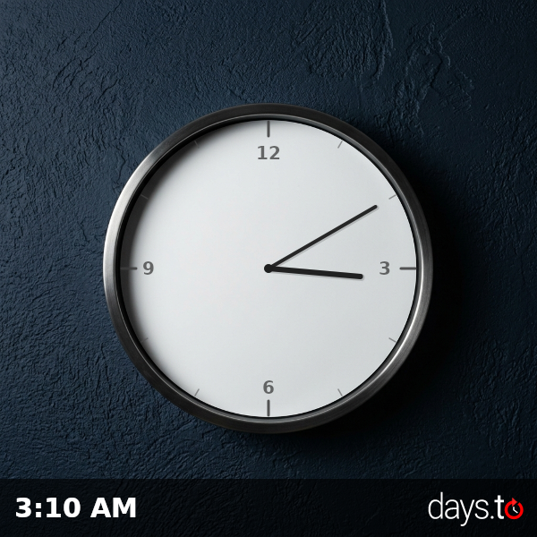 Clock showing 3:10 AM