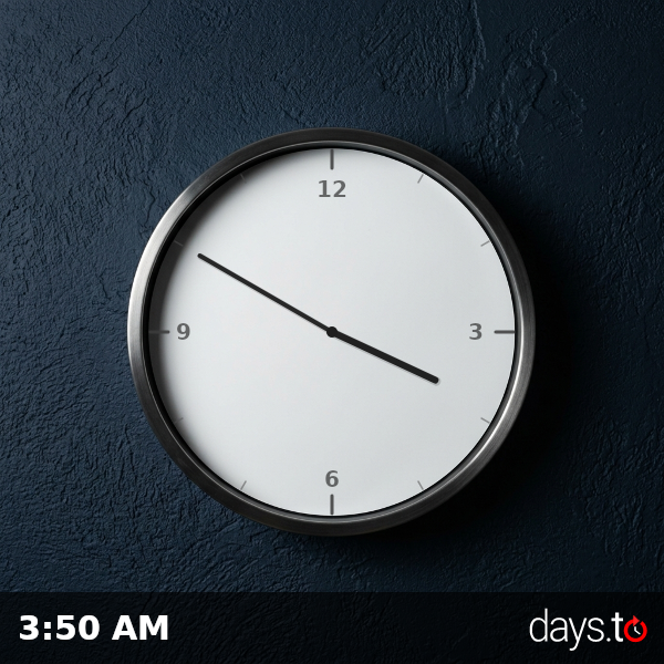 Clock showing 3:50 AM