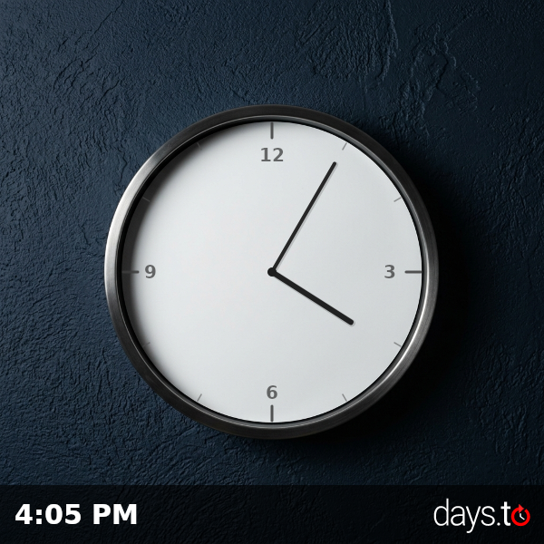 Clock showing 4:05 PM