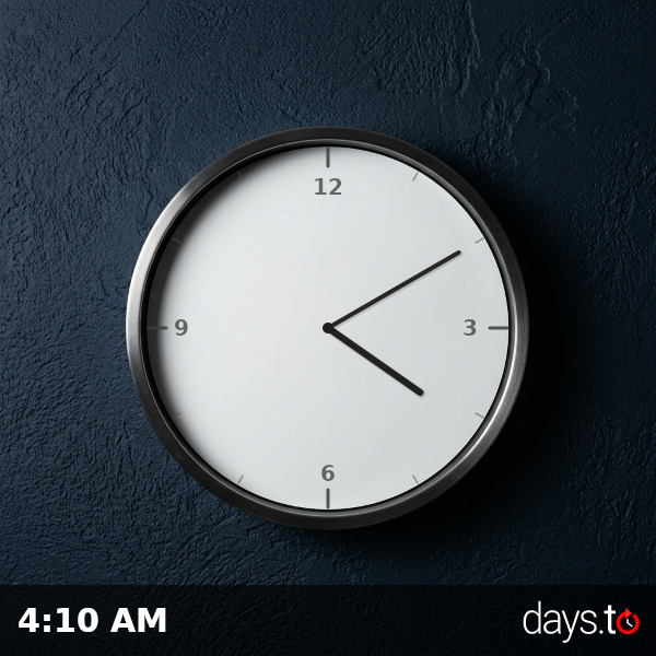 Clock showing 4:10 AM