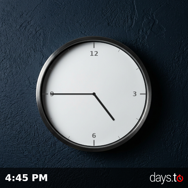 Clock showing 4:45 PM