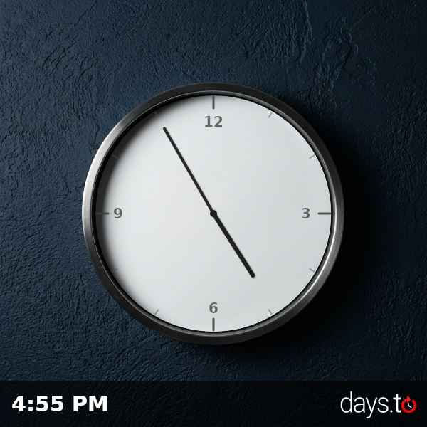 Clock showing 4:55 PM