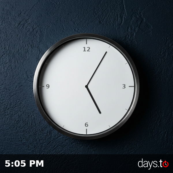 Clock showing 5:05 PM