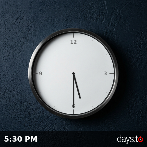 Clock showing 5:30 PM