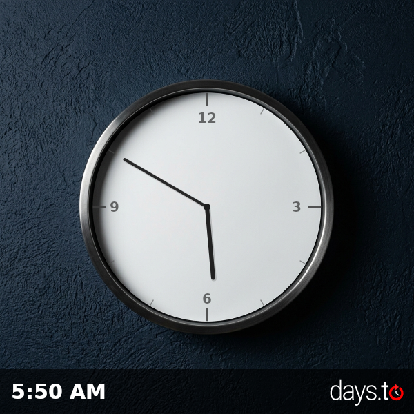 Clock showing 5:50 AM
