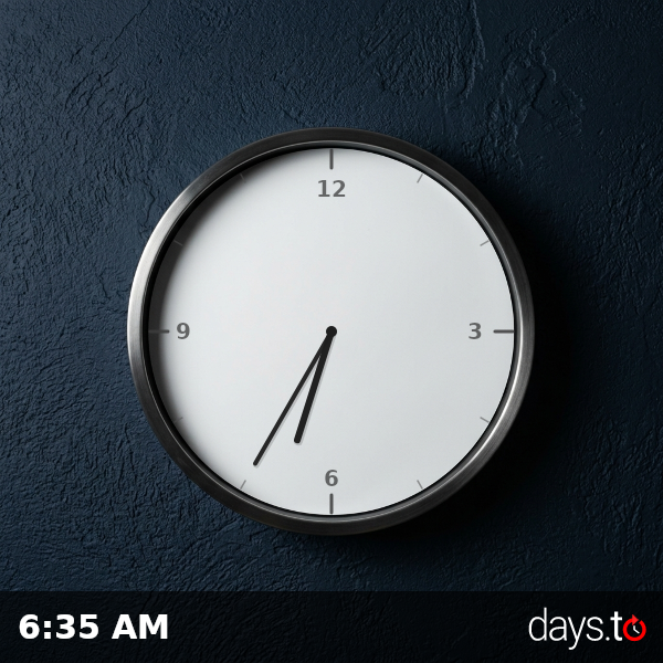 Clock showing 6:35 AM