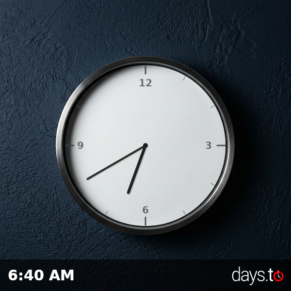 Clock showing 6:40 AM