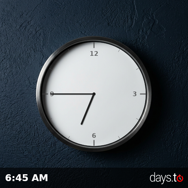 Clock showing 6:45 AM