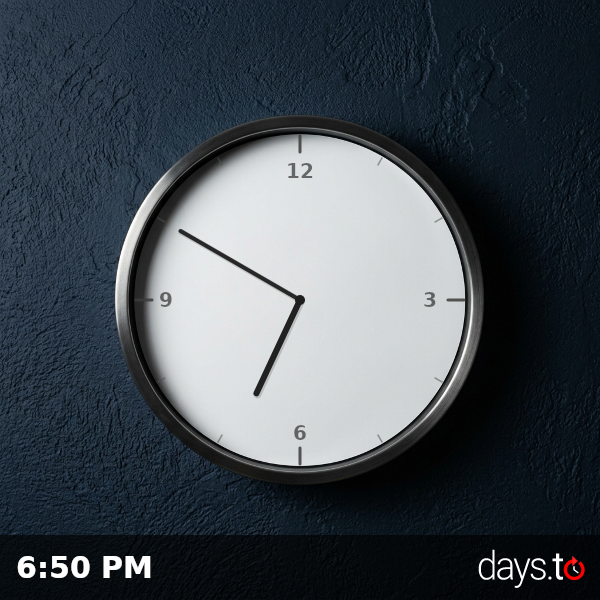 Clock showing 6:50 PM