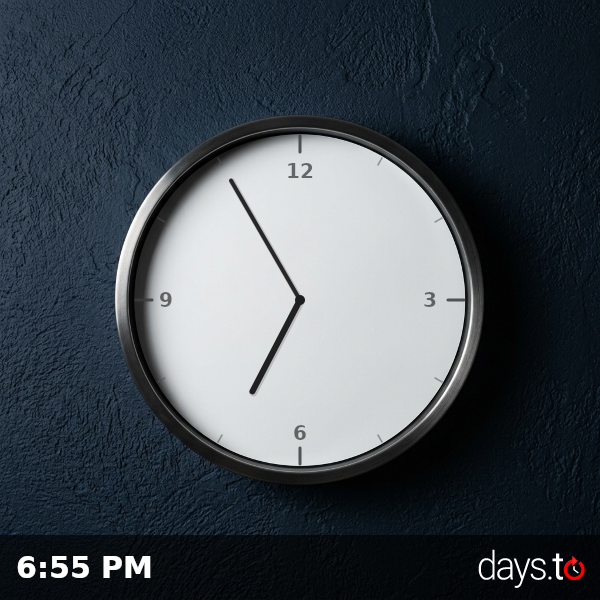 Clock showing 6:55 PM