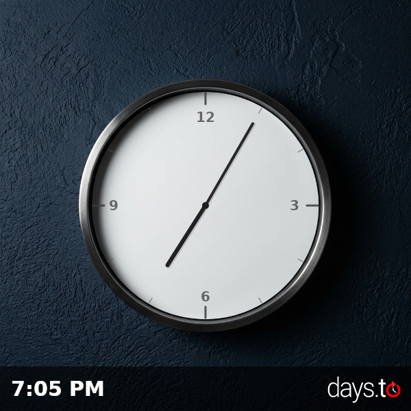 Clock showing 7:05 PM