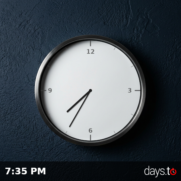 Clock showing 7:35 PM