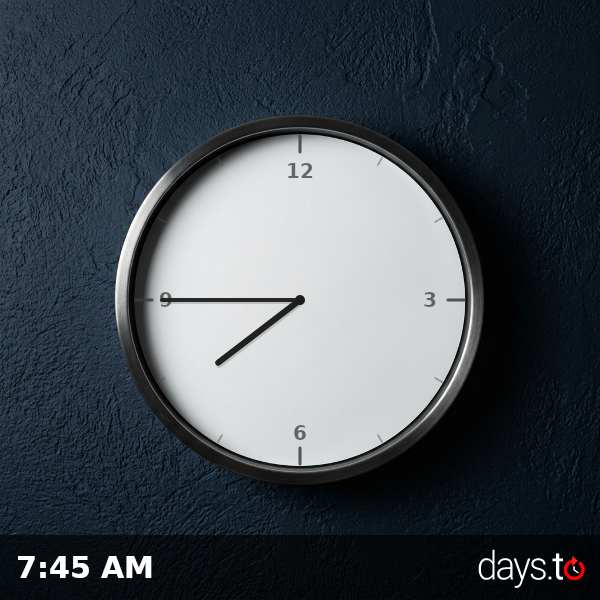 Clock showing 7:45 AM