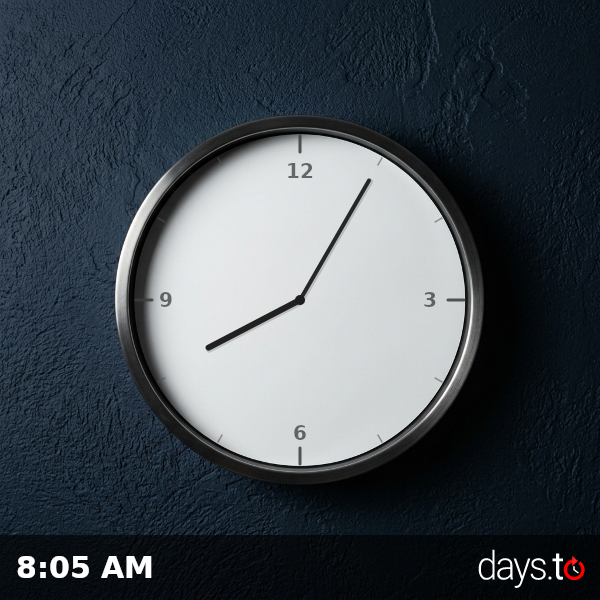 Clock showing 8:05 AM