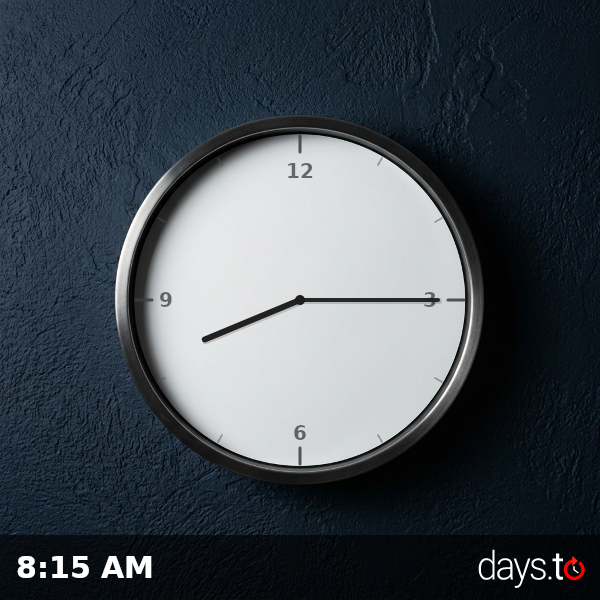Clock showing 8:15 AM