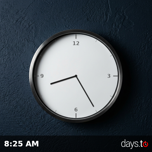 Clock showing 8:25 AM