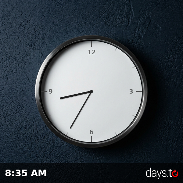 Clock showing 8:35 AM