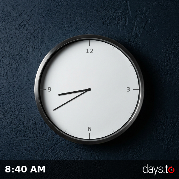 Clock showing 8:40 AM