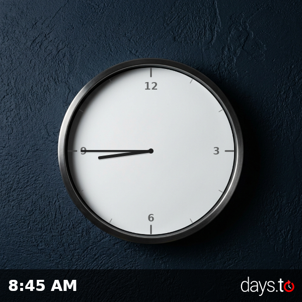 Clock showing 8:45 AM